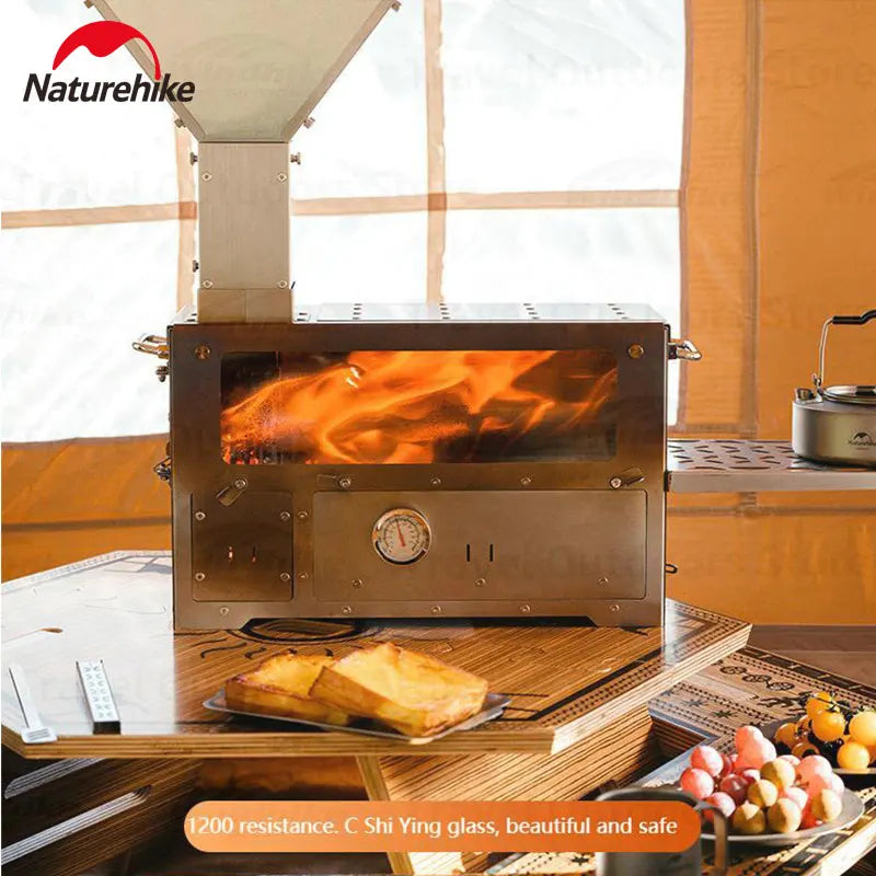 Naturehike Camping Stove Pellet Heating Fire Wood Heater Stove Portable Temperature Control Oven Picnic Cooing Stove Tent Stove