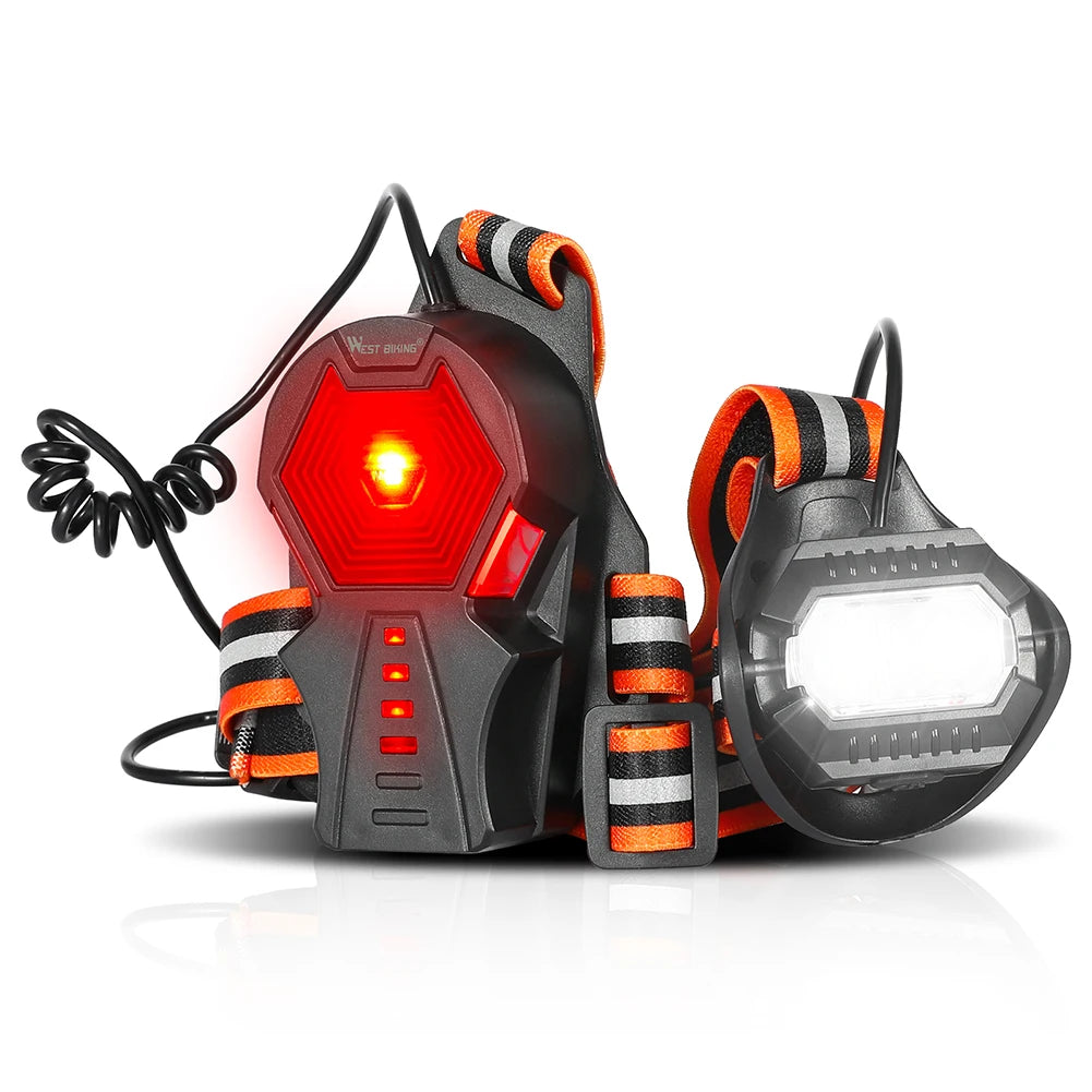 WEST BIKING Portable Sport Running Chest Lamp 3 Gear for Cycling Fishing Hiking Camping Multifunctional Night Running Flashlight