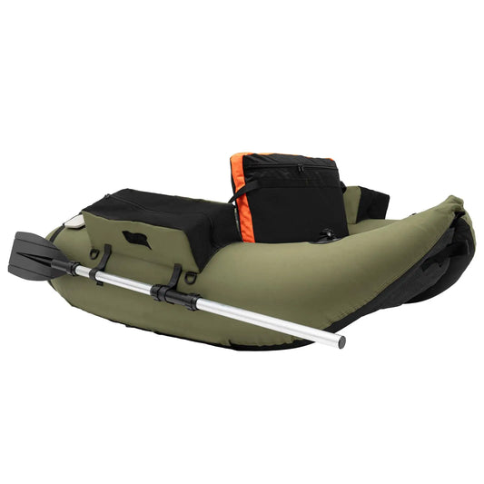 Fishing Float Tube, 286 Lbs Load Capacity Inflatable Boats U-Shaped Fishing Raft with Hand Air Pump, Fish Ruler, Paddle, and Storage