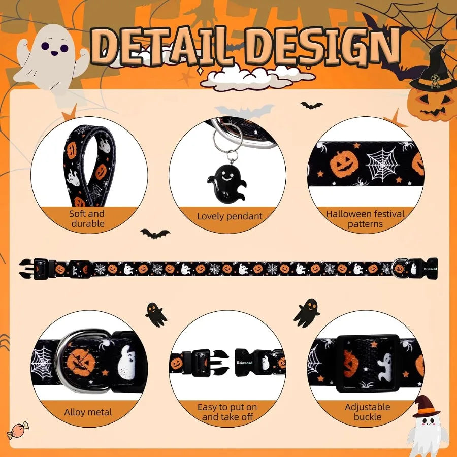 Halloween Dog Collars November 1st All Saints Dog Collar Holiday Pet Collar Pet Gift Dog Collar with Cute Pendant for Small Med