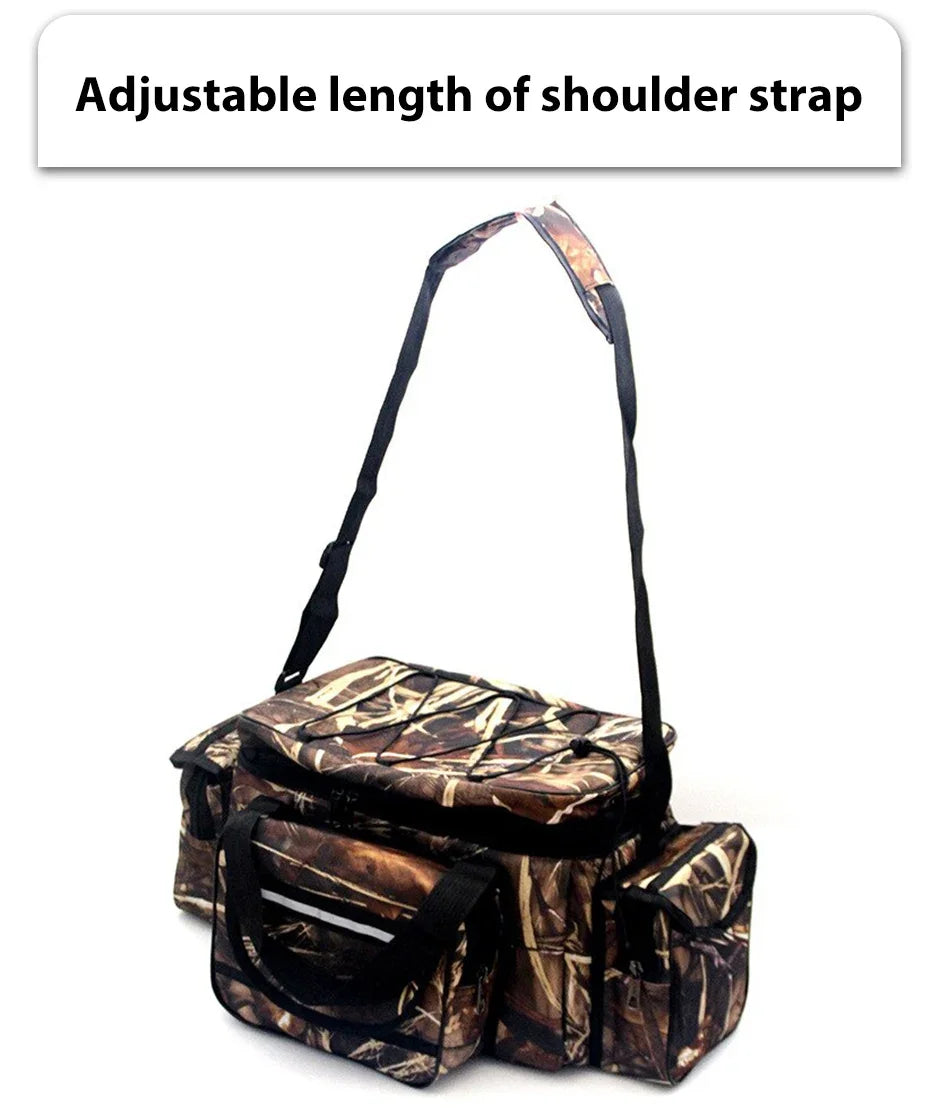 Topline Tackle Versatile Fishing Backpack 50*30*25cm Oxford Fabric Anti-Scratch Convenient Large Capacity Fishing Shoulder Bag
