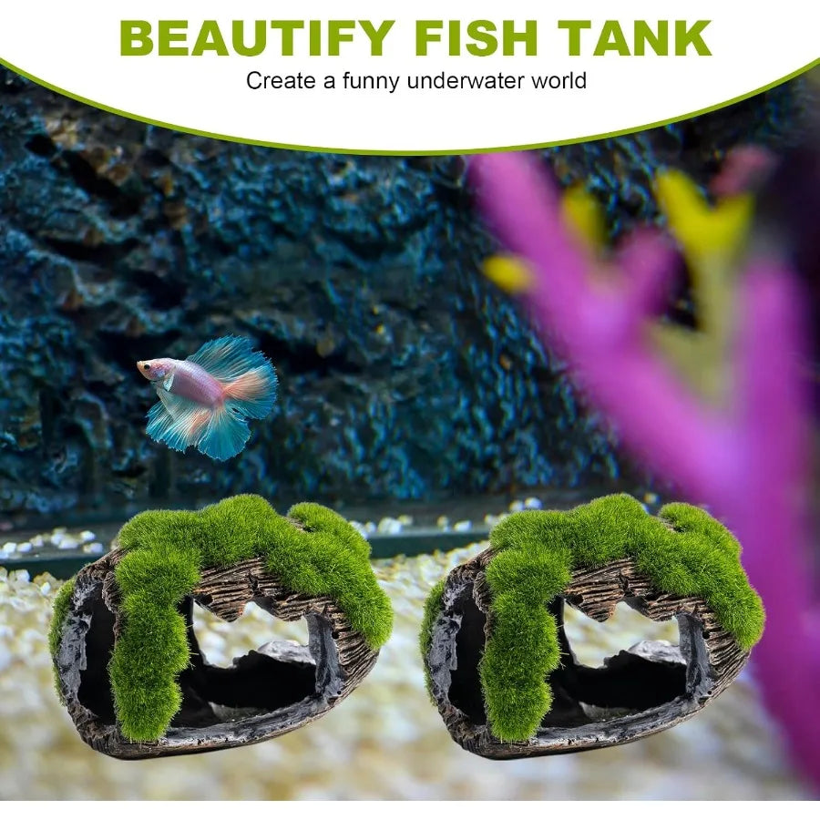 Betta Broken Barrel Decor Fish Tank Accessories Resin Fish Hide Cave Aquarium Decoration Fish Tank Toys Hole Accessories Large