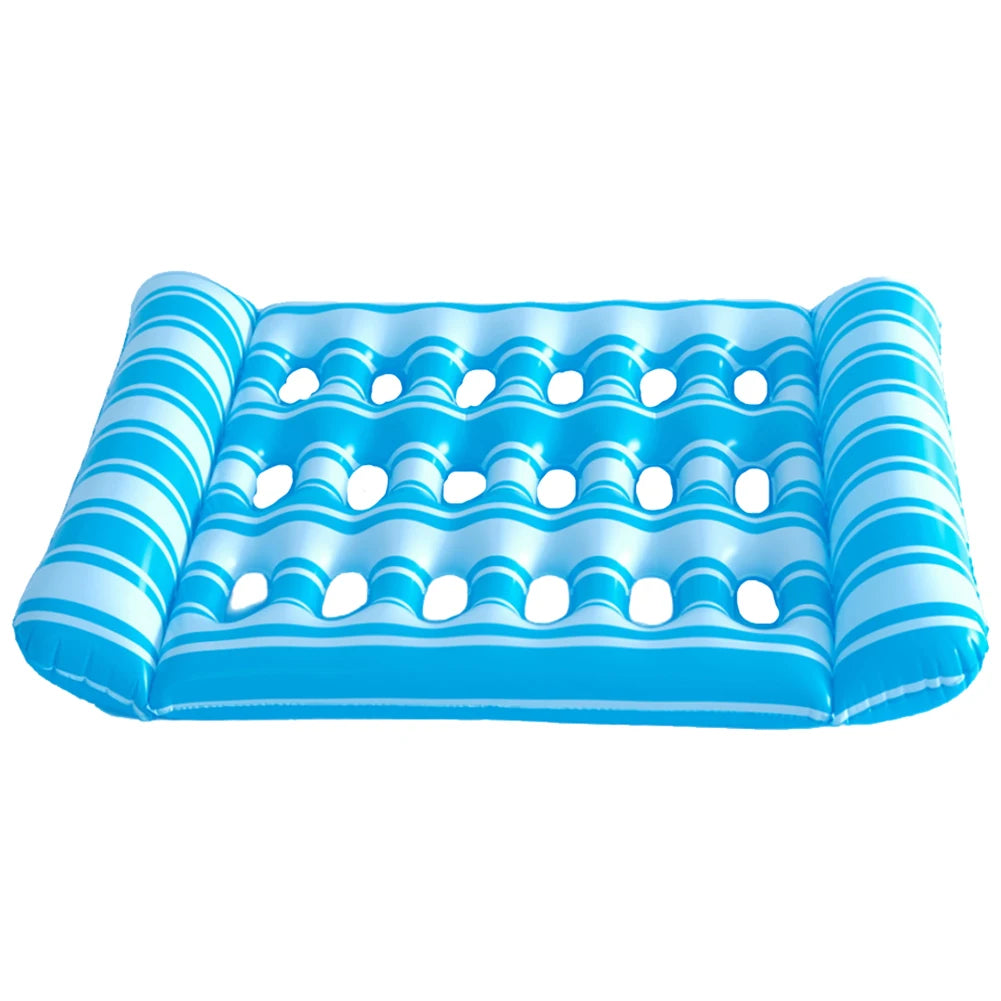 Inflatable Floating Bed Portable Floating Lounger Air Mattress Foldable Swimming Pool Air Mattress for Swimming Pool Party