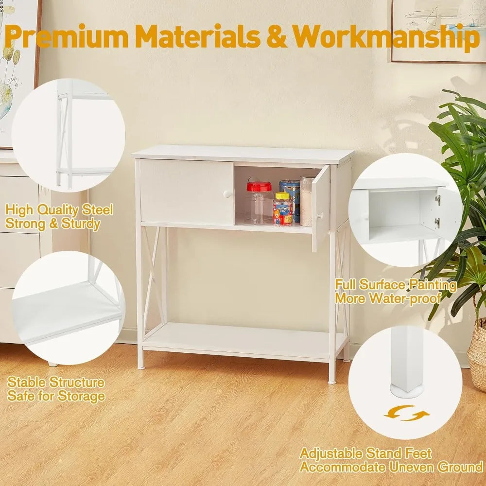 20-29 Gallon Aquarium Stand with Cabinet, 20 Gallon Long Fish Tank Stand with 31''L * 12''W Tabletop, Double Heavy Metal Stand w