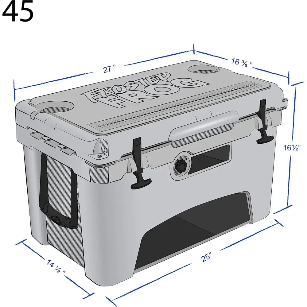 Heavy-Duty Roto-Molded Insulated Ice Chest 45 Quart Commercial Grade High Performance Cooler with Long-Lasting Camouflage Design