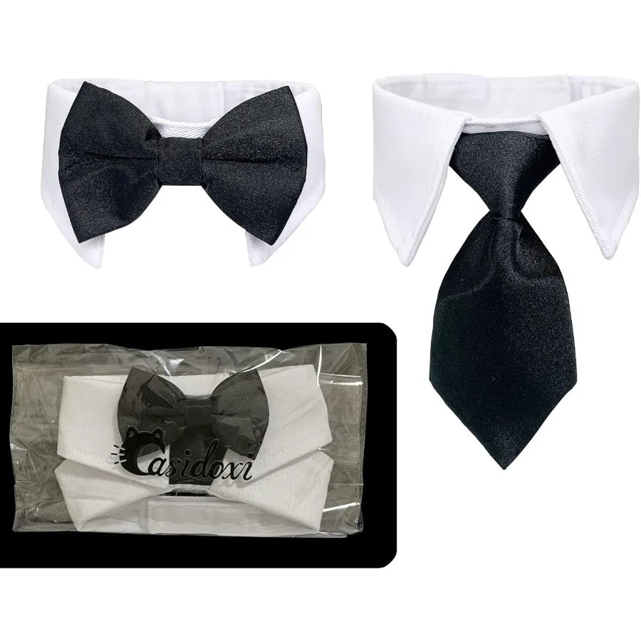 Dog Cat Tuxedo Collar Cat Wedding Bowtie Bow Tie Tux Costume Birthday Easter Valentines Dog Bowtie Cat Collar for Dog Cat Puppy