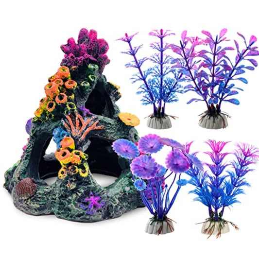 Aquarium Colorful Coral Reef Set Fish Tank Decoration Mountain Orment for Aquarium Envirnts Decor Accessories Coral Mountain x