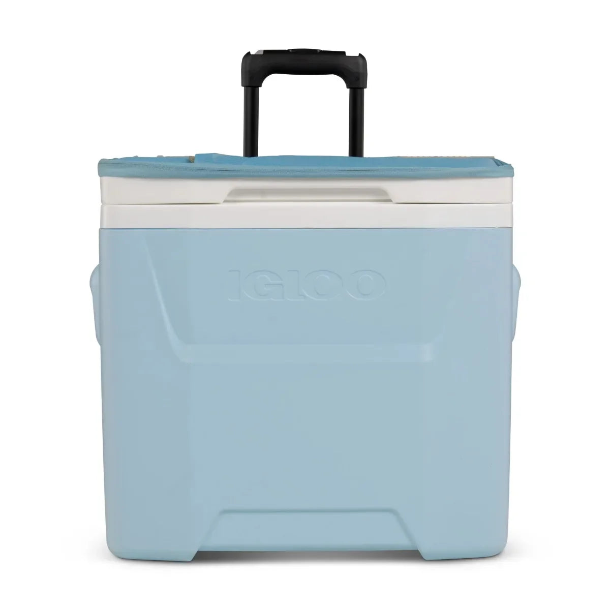 28QT Powder Blue Soft Top Cooler with Wheels, Lightweight Portable Ice Chest for Beach, Camping & Outdoor Trips