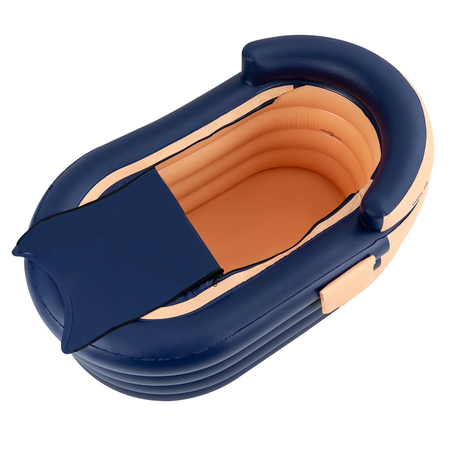 Inflatable Swimming Pool, 33.07x55.11x29.13in, PVC, 220 lbs Capacity, Wireless Rechargeable Pump, Ergonomic Backrest