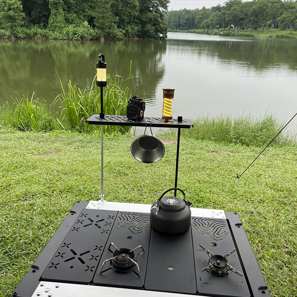Aluminium Alloy Camping IGT Lamp Hanging Rack Camping Lamp Holder Portable Lamp Post Pole for IGT Table Camping Accessories