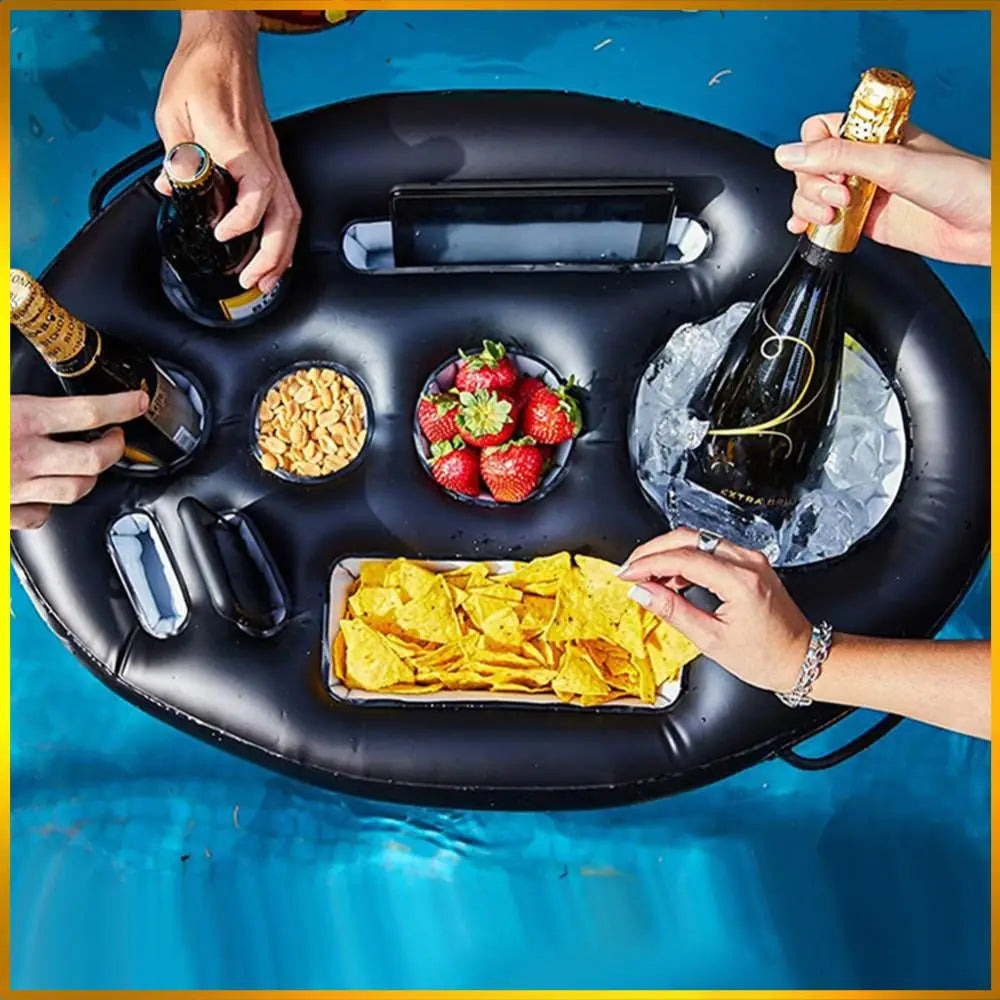 Inflatable Drinks Holder Pool Beer Drinks Holder Multifunctional Floating Cup Holder Drinks Cooler Tray for Beach Time Spa