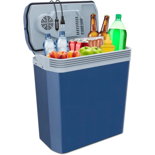 Ivation Electric Cooler & Warmer with Handle | 24 L Portable Thermoelectric Fridge | 110V AC Home Power Cord & 12V Car Adapter