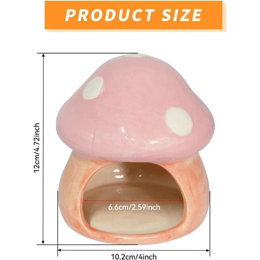 Fish Tank Decor Cute Mushroom House Aquarium Decorations Accessory Betta Bed Fish Tank Caves for Goldfish Shrimp Toad Hideout P