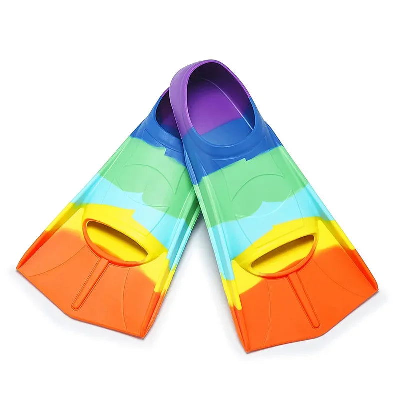 Comfortable Silicone Swim Fins Kids &Adults-Suitable Size for Beginners in Swimming,Diving-Ideal for Training Water Activities