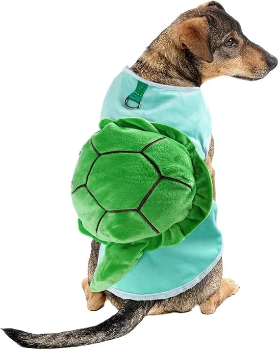Turtle Dog Costume - Dog Halloween Costume with Utral Soft Turtle Shell Cute Outfit, Warm Fleece Doggie Clothes Cat Apparel with