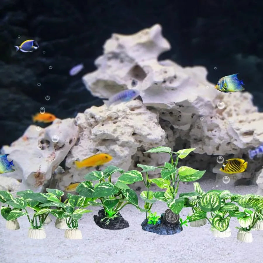 Silk Aquarium Plants 12 Pack Betta Fish Tank Accessories for Aquarium Decoration and Pet Hiding