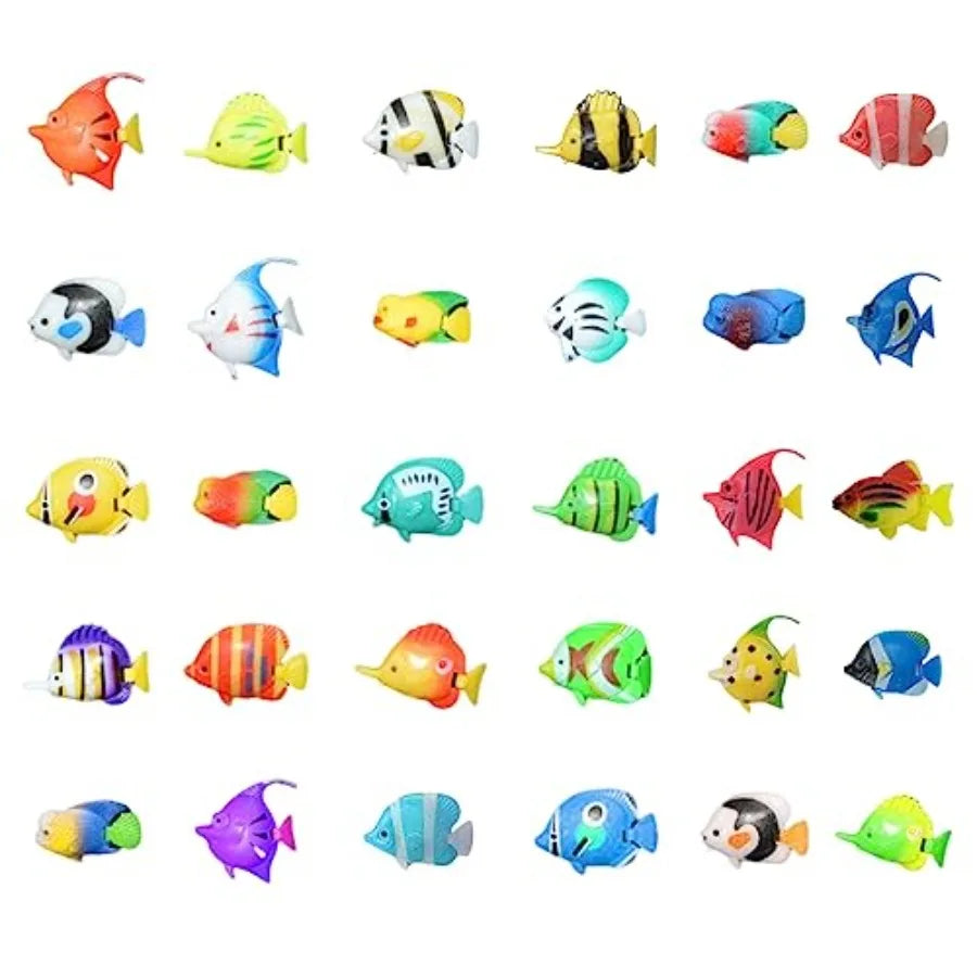 30 Pieces Artificial Aquarium Fish Tank Decorations Orments Plastic Lifelike Floating Fake Fish Mult Beta Decor Accessories for