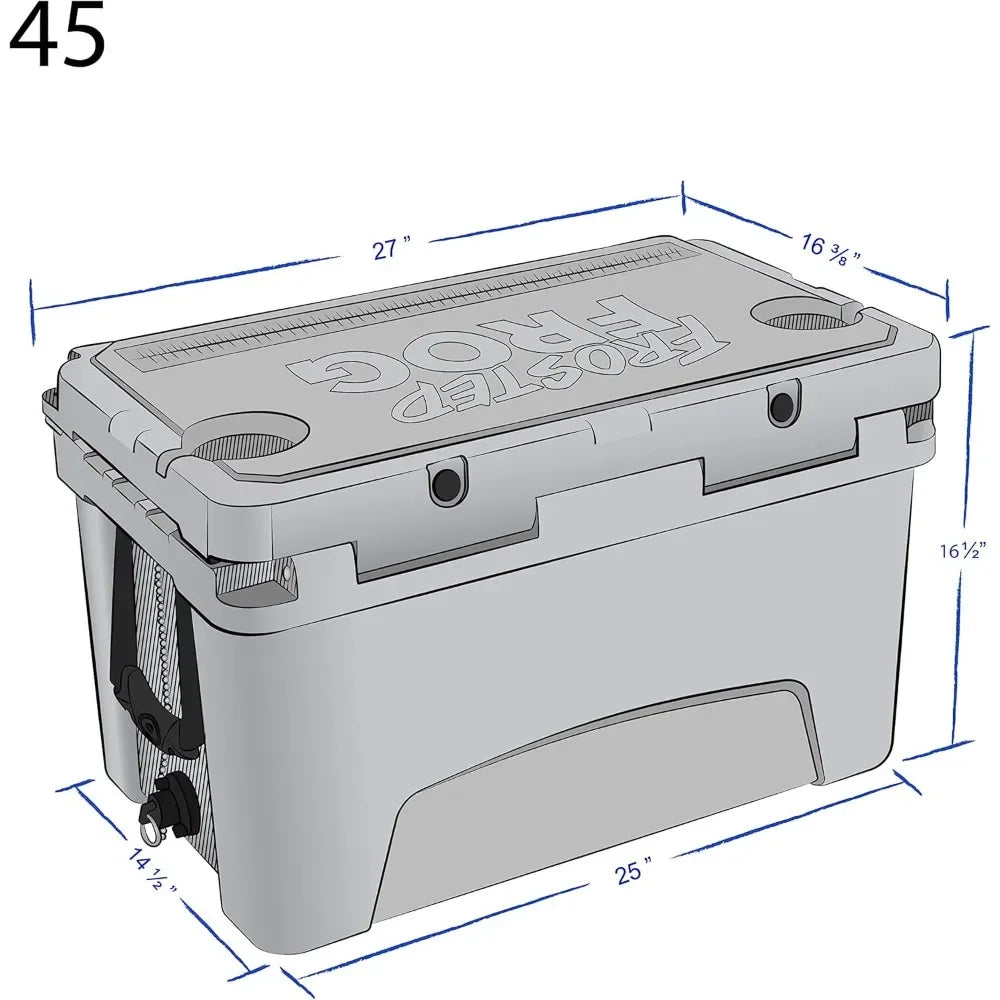 Heavy-Duty Roto-Molded Insulated Ice Chest 45 Quart Commercial Grade High Performance Cooler with Long-Lasting Camouflage Design