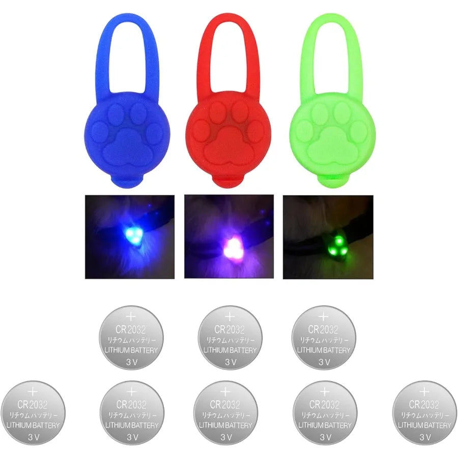 Dog Collar Light Dog Lights for Might Walking Waterproof Silicon LED Dog Collar Safety Night Walking Lights for Dog and Cat Bat