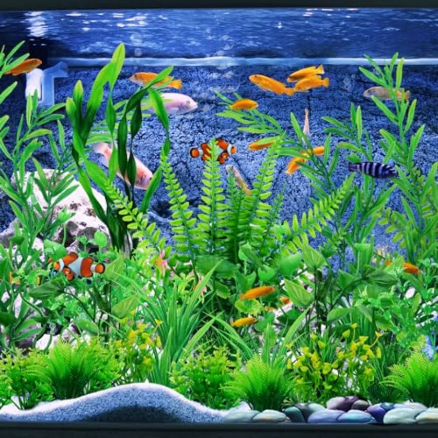 Aquarium Decorations 25pcs Green Plants for Fish Tank Plastic Decor Accessories