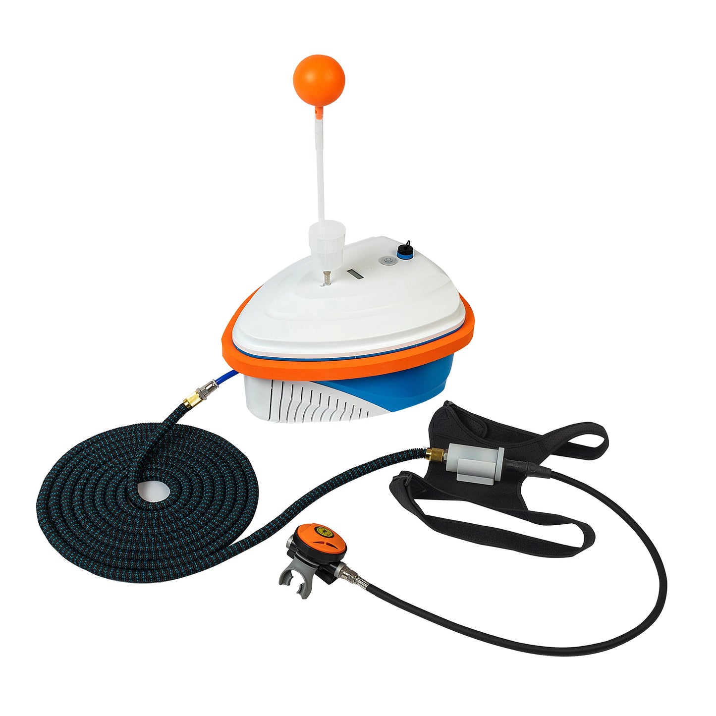 New Upgraded Scuba Diving Ventilator 4.5-10H Portable Diving Snorkel Equipment with Breathing Regulator Support Underwater 15M