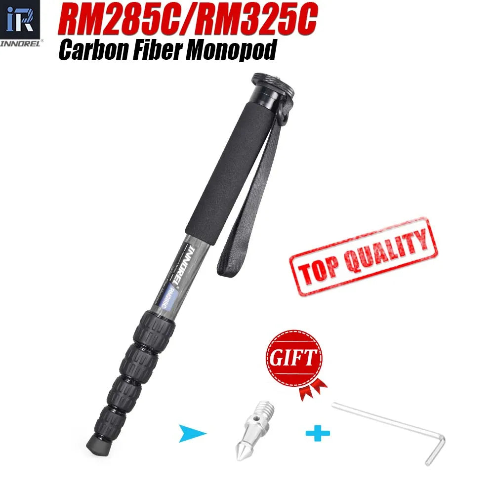 INNOREL RM285C/RM325C Professional Travel Carbon Fiber Camera Monopod for Canon Nikon Sony DSLR Camera Video Camcorder 5-Section