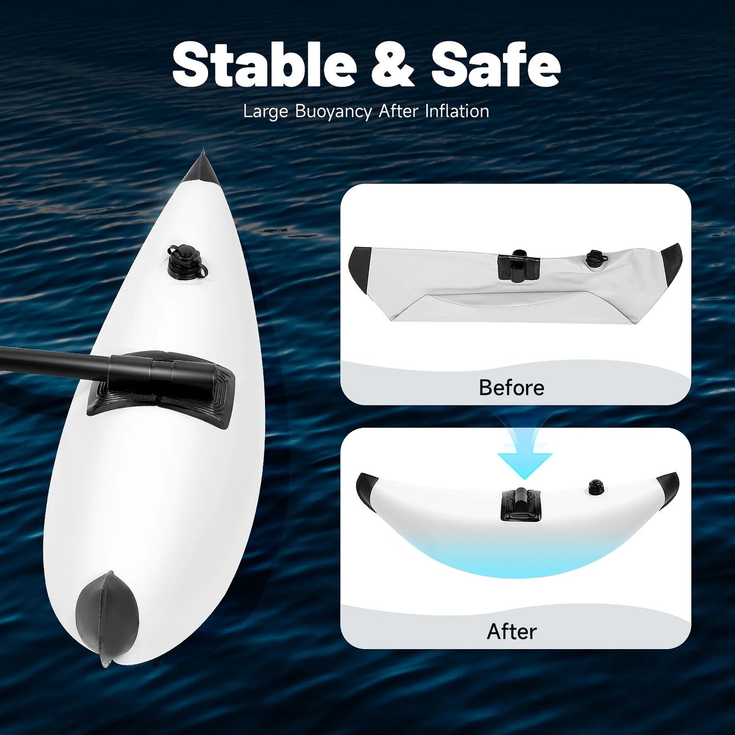 PVC Inflatable Outriggers With Sidekick Rods Connection Rod & Hardware Set Pontoon Fishing Float Tube Kit