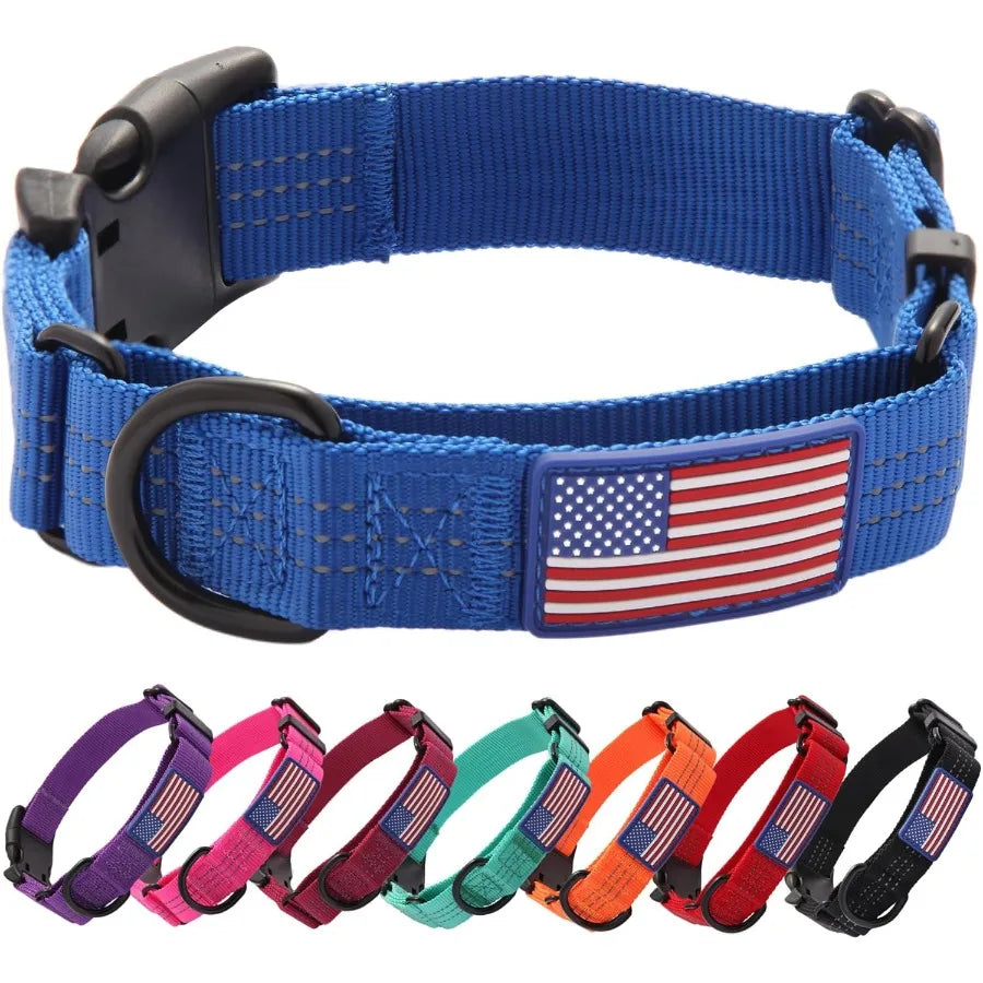 Martingale Dog Collar Quick Release Buckle No Pull Reflective NonSlip for Medium Large Dogs Training Blue Medium