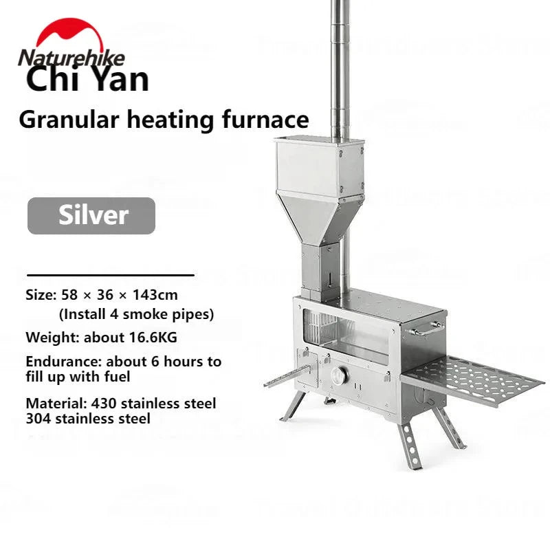 Naturehike Camping Stove Pellet Heating Fire Wood Heater Stove Portable Temperature Control Oven Picnic Cooing Stove Tent Stove