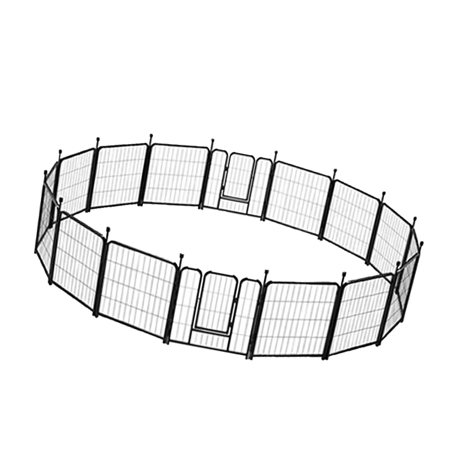 16 Panels 24in Pet Exercise Playpen with Sound Reduction Cover and 2 Clip Metal Dog Puppy Playpen for Indoor Outdoor