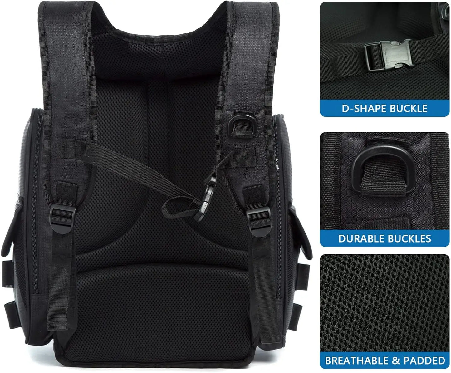 Fishing Tackle Bag Backpack for Men with 4 Tackle Boxes, 2 Rod Holder, Rain Cover, Large Fishing Equipment Gear Bags for Camping
