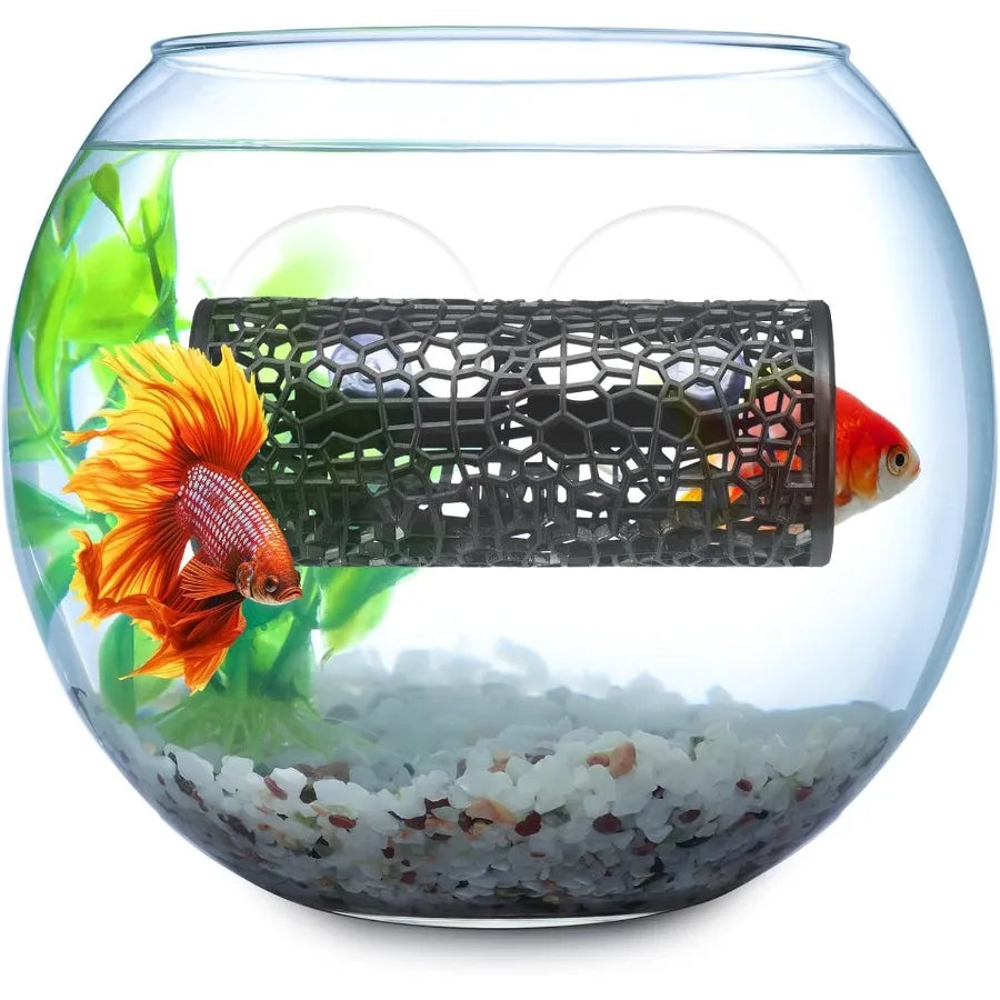 2 Pcs Betta Fish Tank Accessories Black Betta Tunnel Fish Toys Safe Hollow Hammock Cave Aquarium Decor Hideout Tube Shelter wi