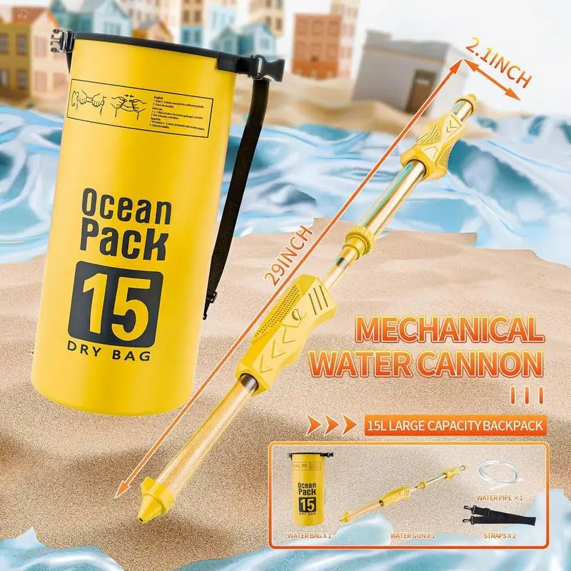 Backpack Water Soaker Large Backpack Water Spraying Soaker Toy Bathing Playing Interactive Hot Weather Pool Game for Multiple