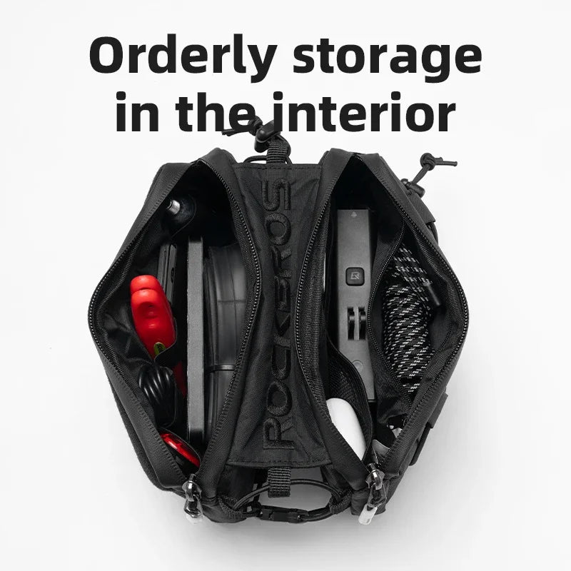 ROCKBROS Bicycle Bag Cycling Top Front Tube Frame Bag Easy Install 1L Large Capacity Storage Bike Bag MTB Road Cycling Accessory