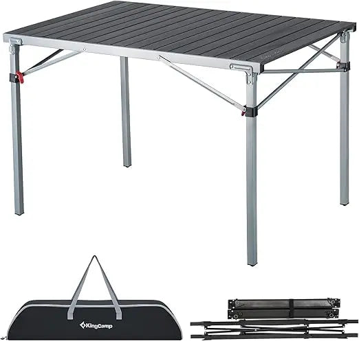 Aluminum Folding Portable Lightweight Roll Table for Camping, Picnics, Barbecues, Backyard Parties, Indoor and Outdoor Use