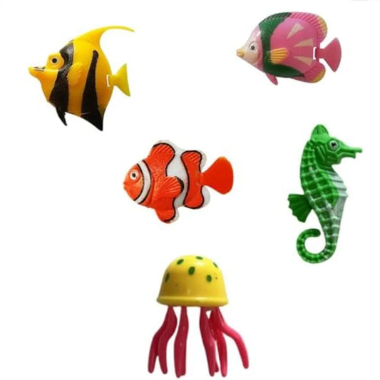 5PCS Realistic Bubble Lamp Fish Decor with Moving Tails Sensory Tank Accessories for Autism Calming Aquarium Tabletop Water Fea