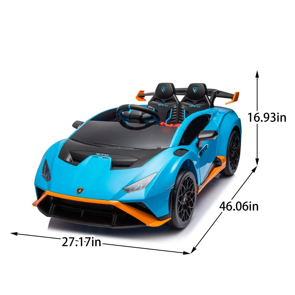 24V Kids Electric Ride On Drift Car Featuring 360 Degree Spin Drift Mode Blue Toy Cars For Aged 3 To 8 Outdoor Children Vehicle