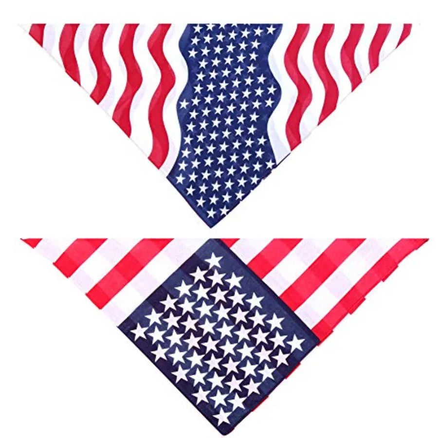 American Flag Dog B Triangle Bibs Scarf Accessories Collar with Bow Tie for Dogs Pets Animals