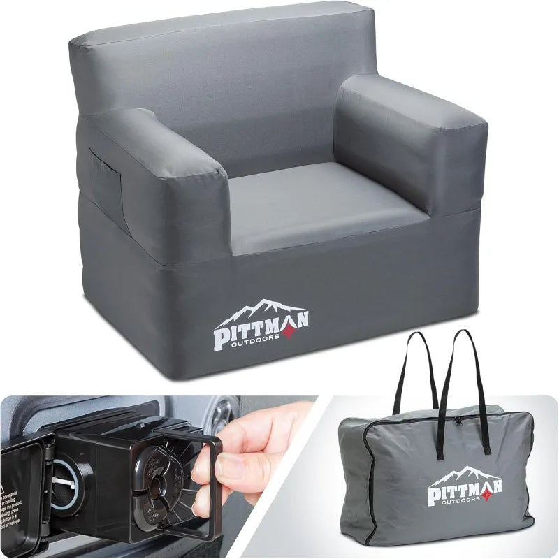 Pittman - Inflatable Chair for Camping with Built in Pump - Portable Inflatable Couch for Adults Holds 350lb's - Blow Up Chair f