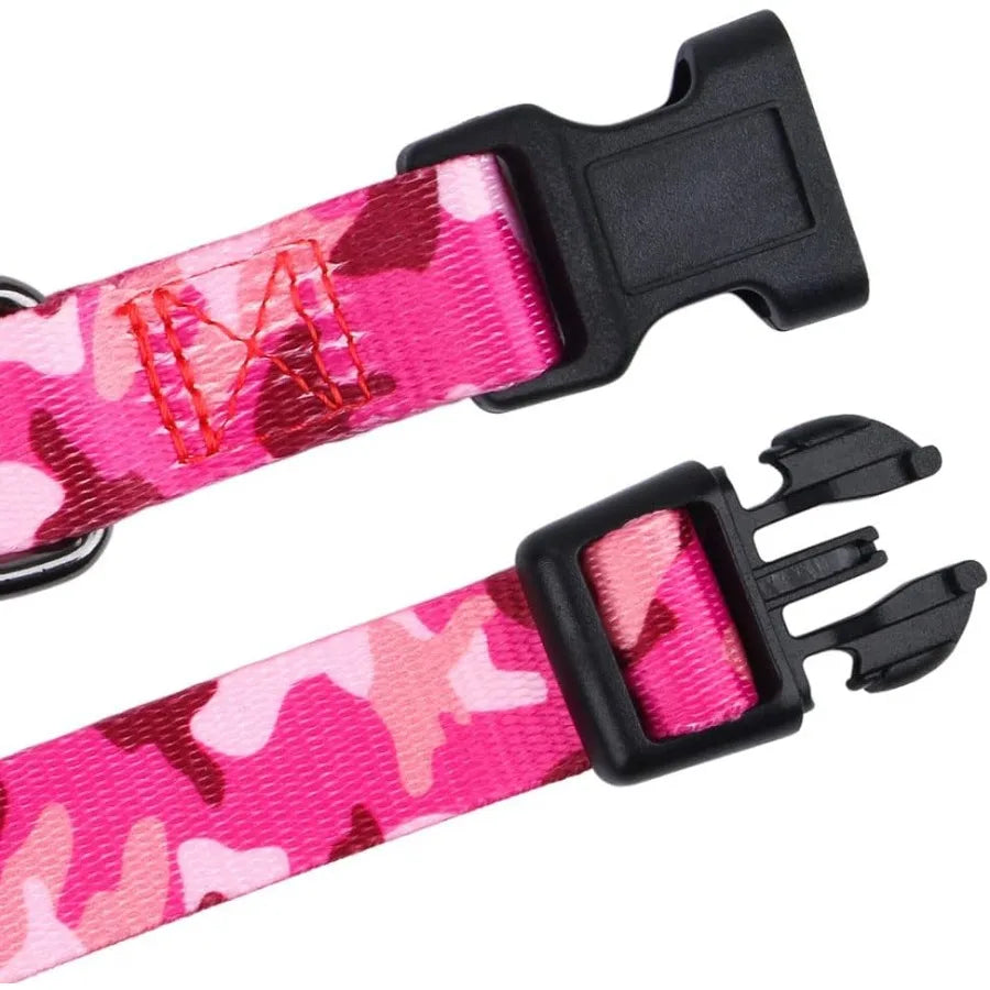 Dog Collar Special Design Persolized Soft Collars Pink Camo Large