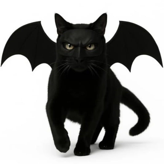 Cat Kitten Clothes Costume Pet Halloween Costumes Outfits for Cats Apparel Batman Mask Helmet Bat Wings