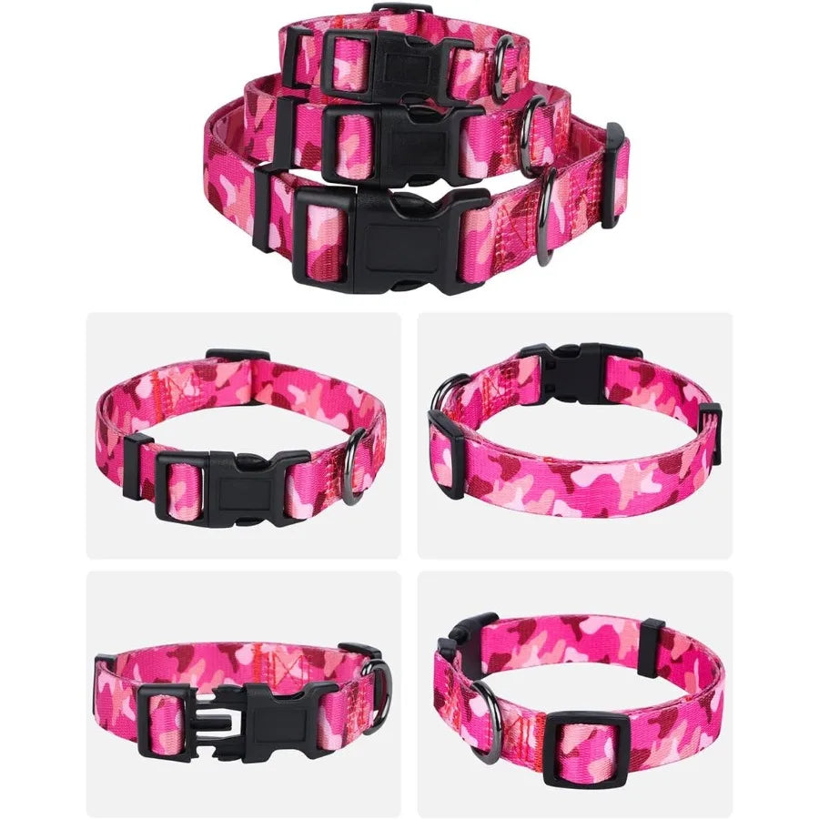 Dog Collar Special Design Persolized Soft Collars Pink Camo Large