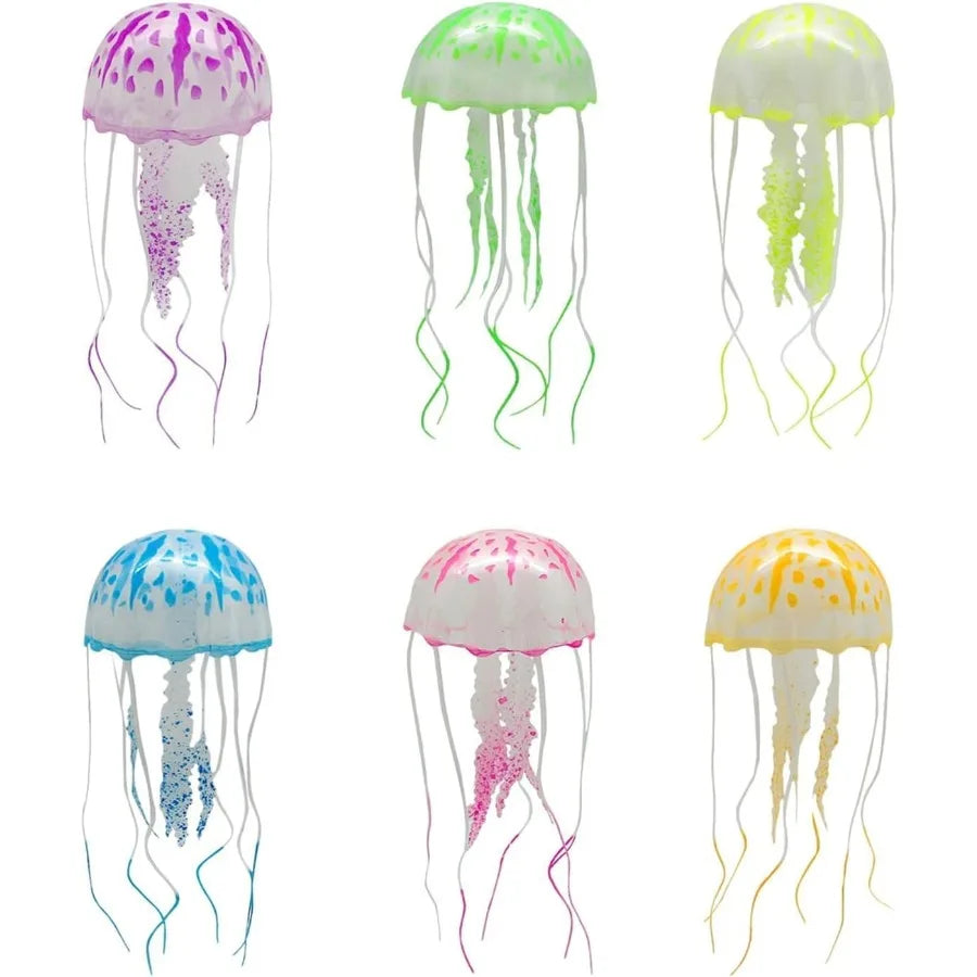 Funny Jellyfish Toy Fishtank Accessories Underwater World Floating Decors Cartoon Aquarium Orments Toy Jellyfish Decor Blue