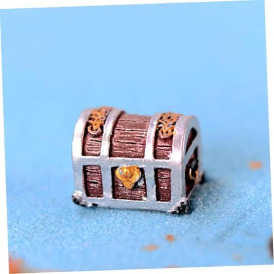 PirateThemed Mini Treasure Chest Aquarium Decor Pearlescent Fish Tank Accessories for Small Aquariums Goldfish Tank Decorations