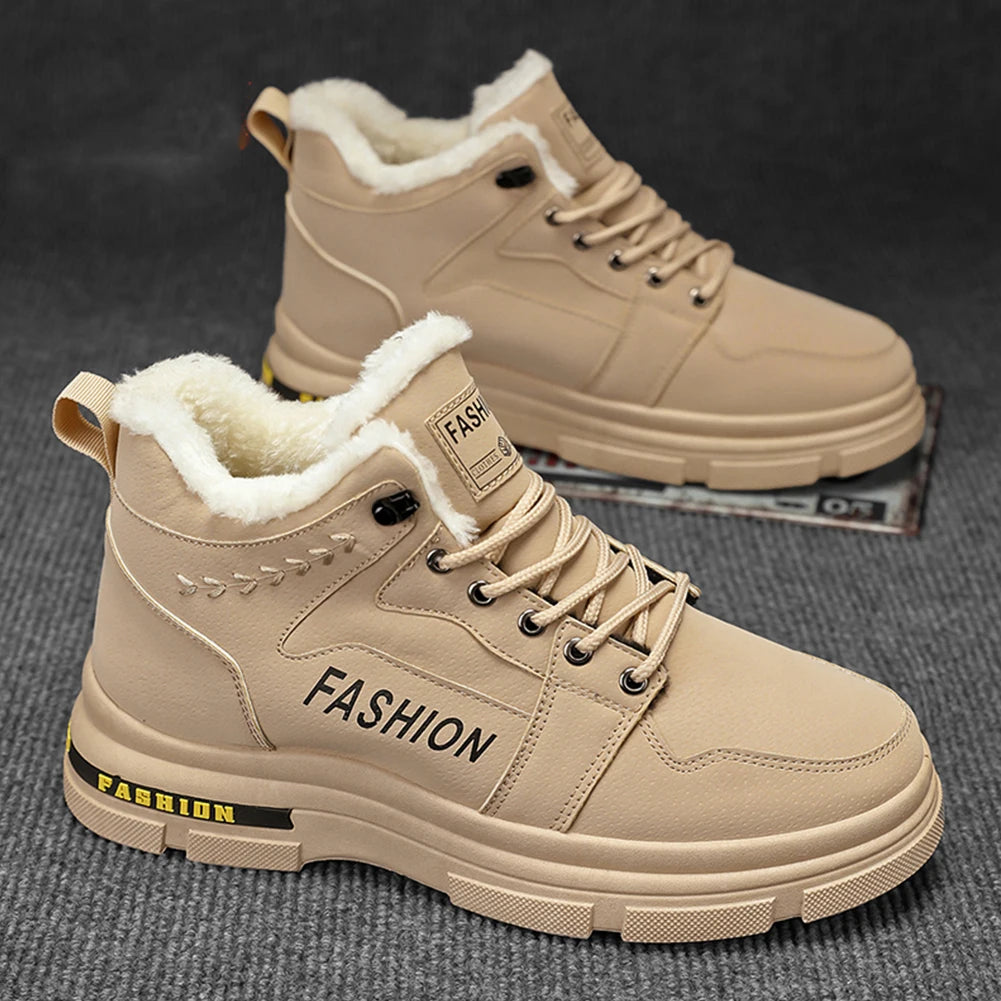 Men Snow Boots Outdoor Work Boots Anti-Slip Cold Weather Boots Lightweight Thick Sole Hiking Shoes for Travel