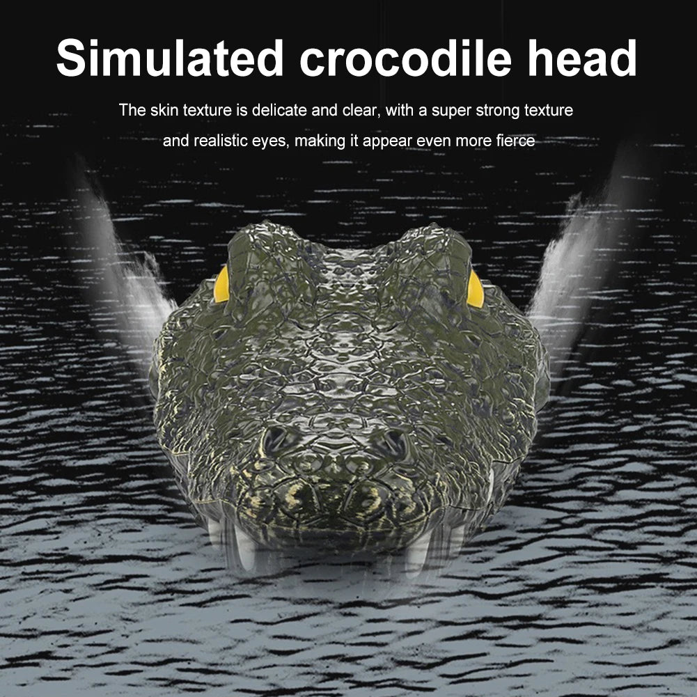 Remote Control Alligator Head Boat 2.4G Simulation Crocodile Head for Kids and Adults Summer Water Spoof Toys Gift