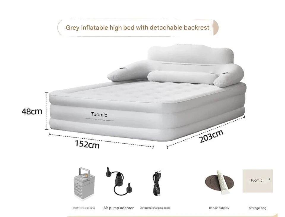 Picnic Thickened Double Plastic Material Folding Beds Modern Inflatable Folding Bed For Outdoor Creative Unique Design Bed