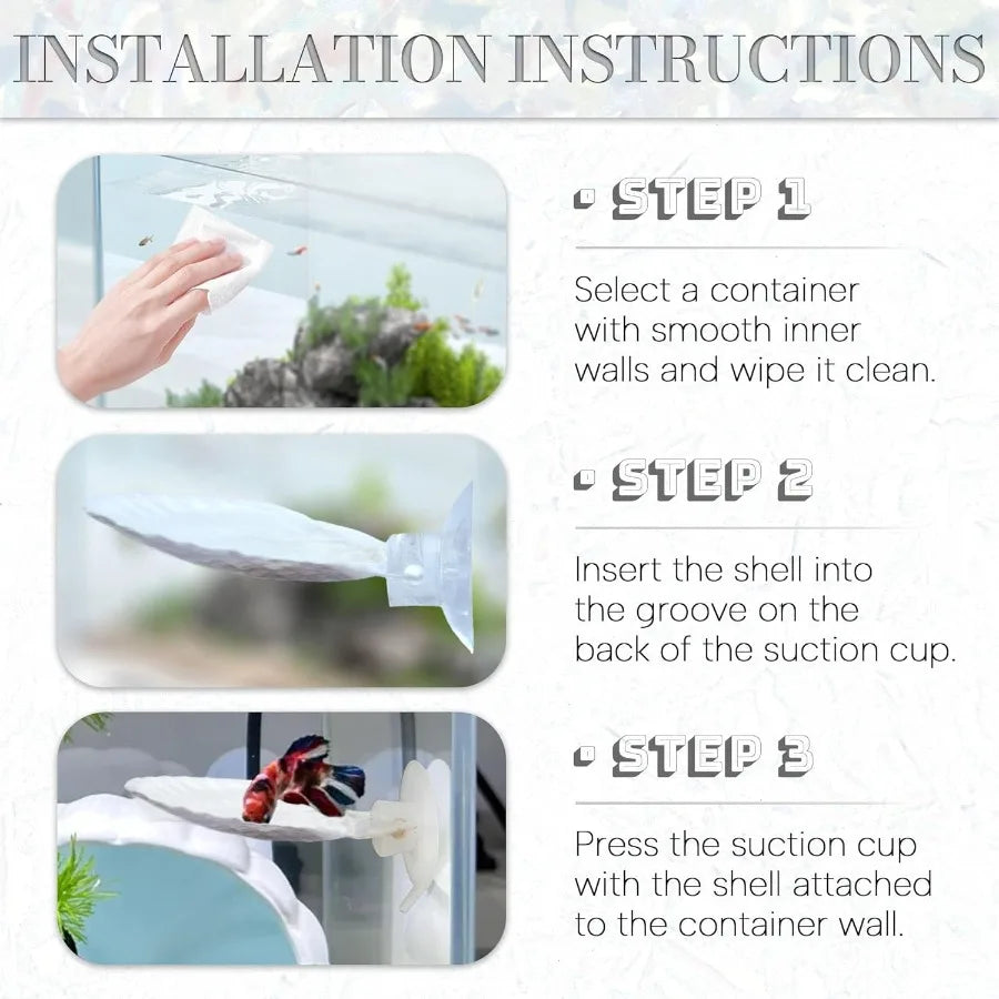 3PCS Betta Hammock Shells tural Small Fish Tank Decorations Betta Fish Tank Accessories Aquarium Decorations Aquarium Hideout H