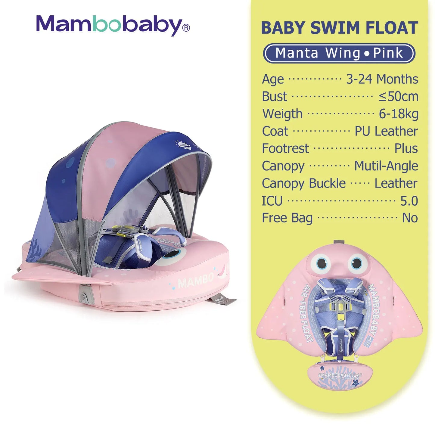 Mambobaby Baby Pool Float Vip 5 Dropshipping Blackproof Pool Mat For Infant Non-Inflatable Natation Buoy With Parasol Beach Toys
