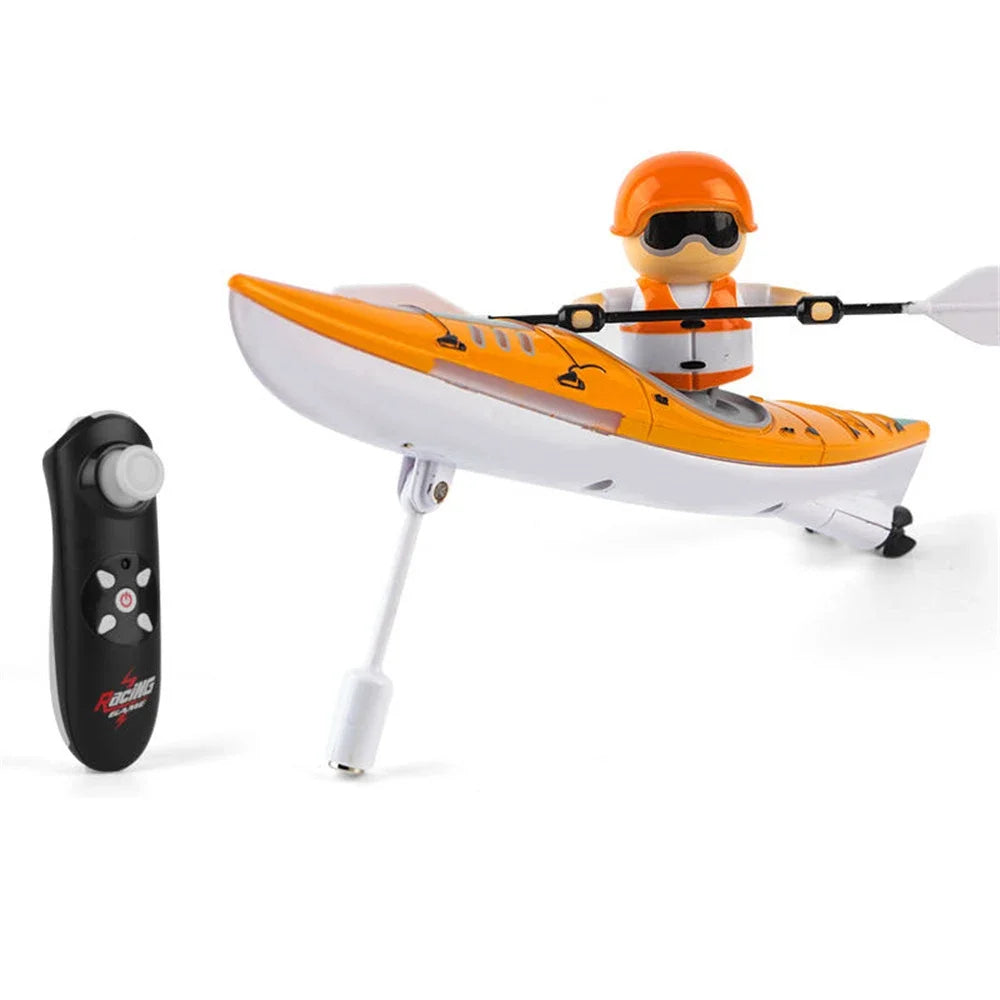 Rc Boat Remote Control Paddling Kayak with Light Kids Toys Racing Radio-Control Ship Children Gift Electric Model Water Toys